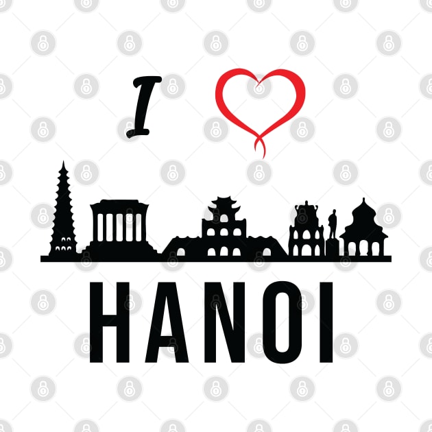 I love Hanoi Skyline Vietnam Vietnamese Design by alltheprints