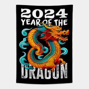 Chinese Lunar New Year of The Dragon 2024 - Happy New Year 2024 Tapestry