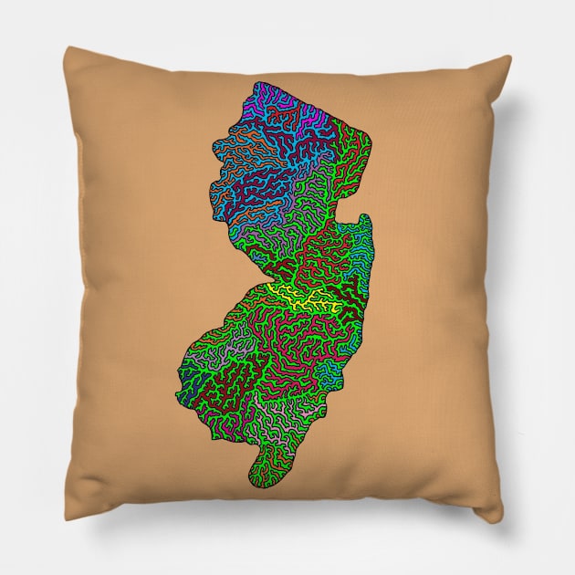 The Garden State - New Jersey - Pop Art Style Pillow by NightserFineArts