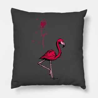 Splashy Flamingo Pillow