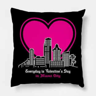 Valentine's Day in Miami City Pillow