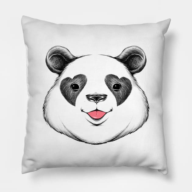 Panda Love Pillow by Tobe_Fonseca
