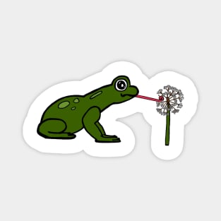 Frog Licking a Dandelion Magnet