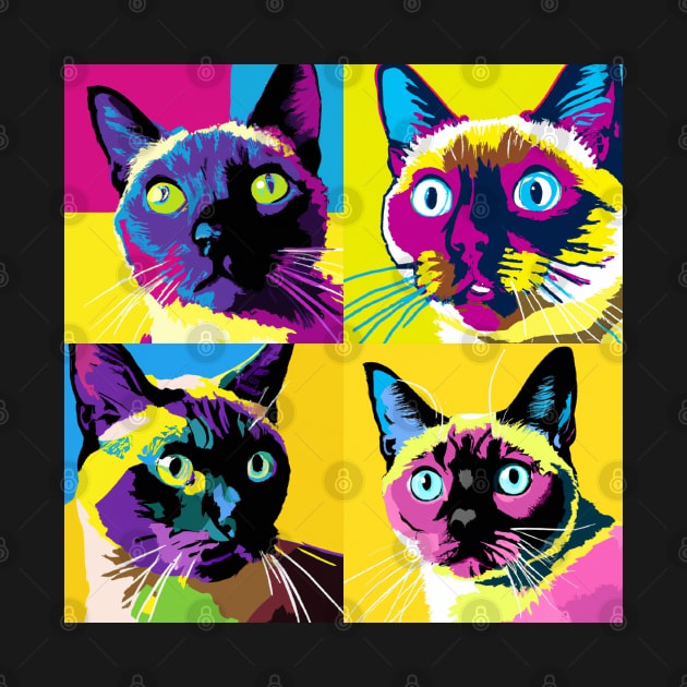 Siamese Cat Pop Art - Cat Lover Gift by PawPopArt