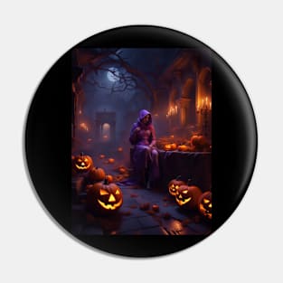 Nighttime Halloween Celebration Pin