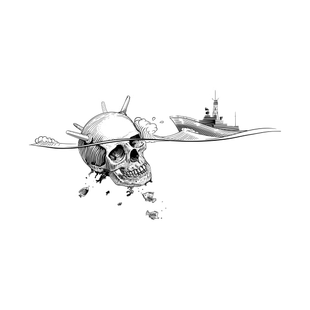 SEA MINE-SKULL AND WARSHIP by Gopasha ART