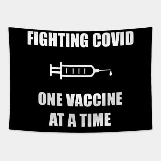 Fighting Covid-19 One Vaccine At A Time, Corona Virus 2020 Lockdown Tapestry