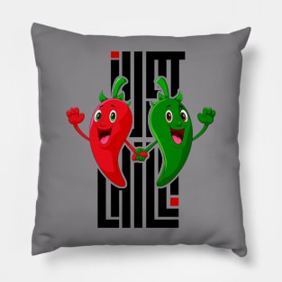 Just Red and Green Chilli Pillow