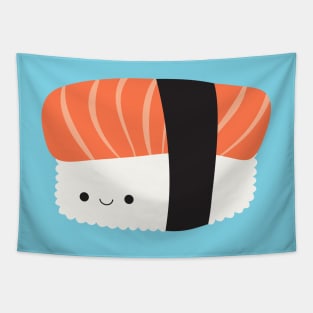 Happy salmon nigiri kawaii sushi Tapestry