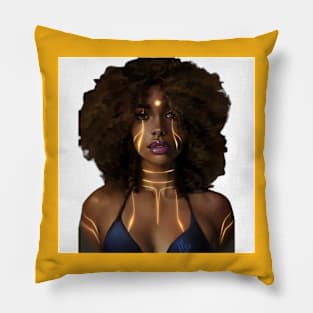 AFRICAN AMERICAN WARRIOR IN OIL PAINTING Pillow