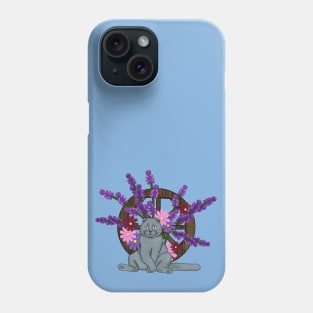 Scottish Fold cat with flowers Phone Case