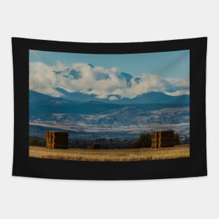 Longs Peak Above The Clouds Tapestry