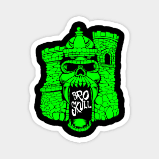 Broskull Logo V.2 Green Castle with White Letters Magnet