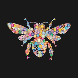 Bee Flowers Colorful Art Gift T-Shirt