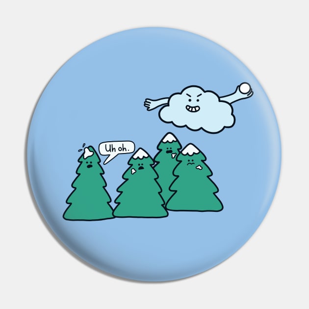 Cloud being a bully - Snowball Fight Pin by awesomesaucebysandy