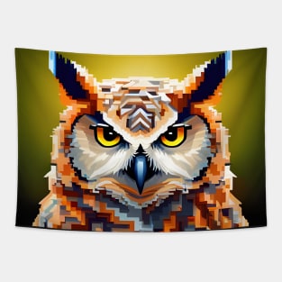 Pixel Owl Tapestry