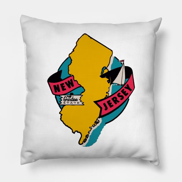 New Jersey State Outline Pillow by zsonn