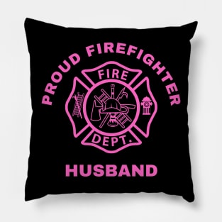 Proud Firefighter Husband Design Pillow