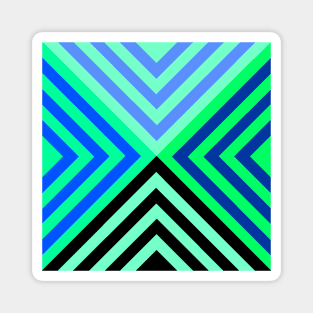 Black and Blue Green Triangular Magnet