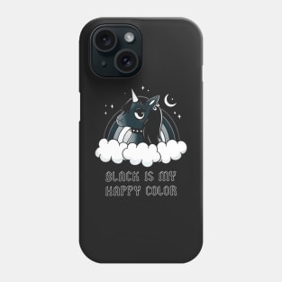 Unicorn Black Is My Happy Color Phone Case