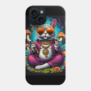 Psychedelic Techno Cat - Catsondrugs.com - cat, kitten, kitty, cats, cute, animal, pet, funny, black cat, pets, meme, pack, animals, kittens, feline Phone Case