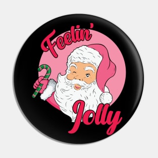 Feelin' Jolly Vintage Santa Claus Christmas Pin