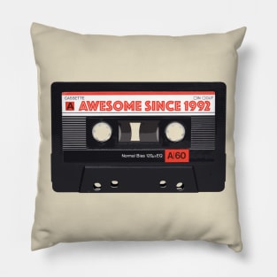 Classic Cassette Tape Mixtape - Awesome Since 1992 Birthday Gift Pillow