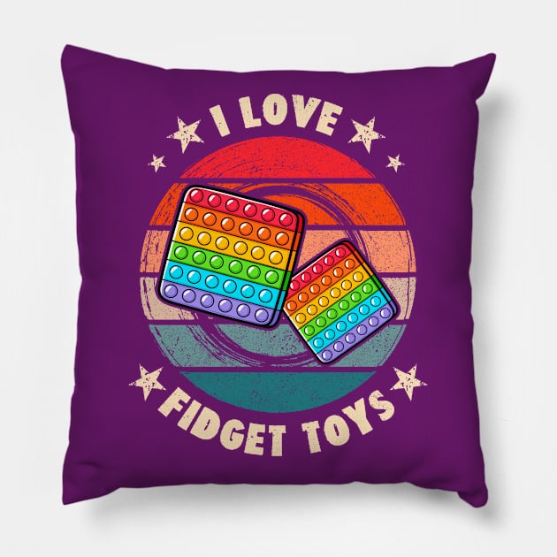 Pop It Fidget Toy Men Women Teenager Retro Adult Pillow by Designs by Romeo