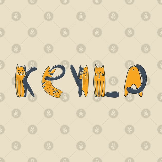 Keyla | Girl Name | Cat Lover | Cat Illustration by LisaLiza