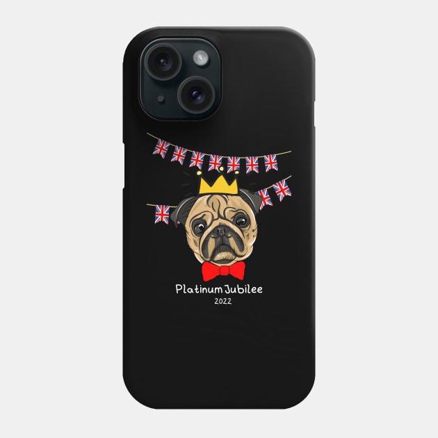 Platinum Jubilee Pug Phone Case by Katebi Designs