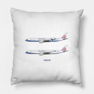 Illustration of China Airlines First Two Airbus A350 Pillow