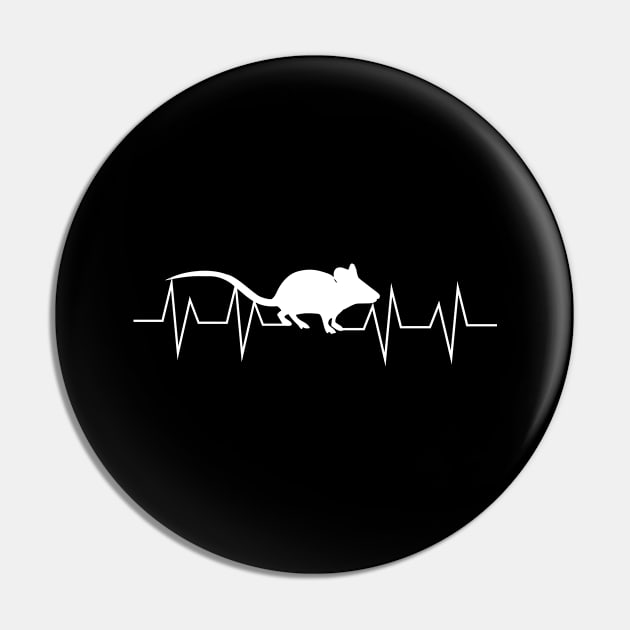 Rat EKG Heartbeat Pulse Gift Pin by Shirtjaeger