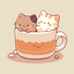 Kawaii kittens in a cup T-Shirt