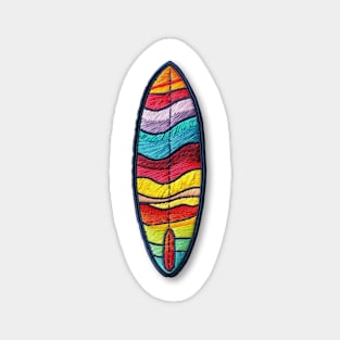 Embroidered Surfboard Patch Design Magnet