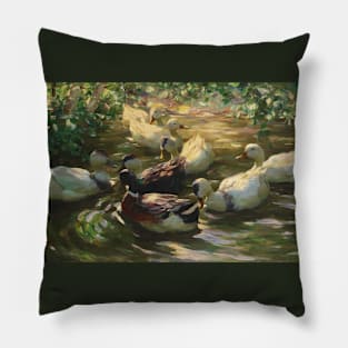 Ducks on a Pond by Alexander Koester Pillow