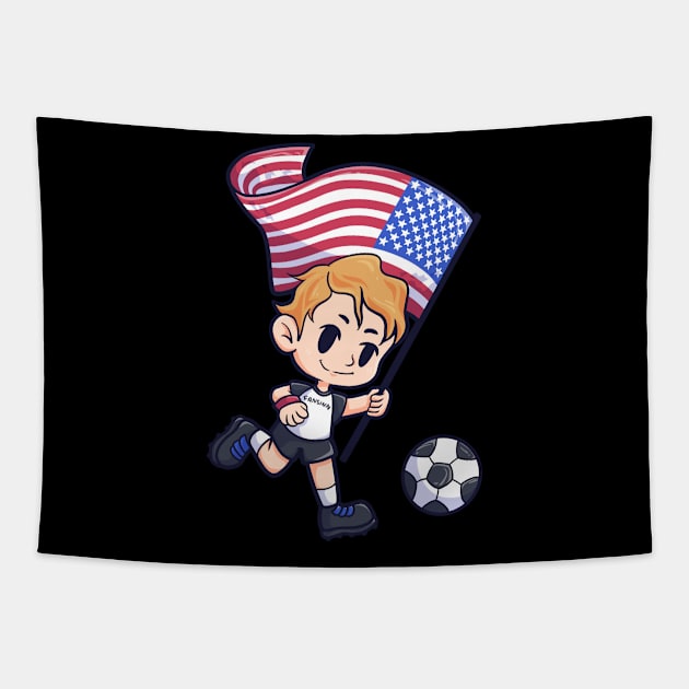 Soccer USA flag Young Child Sport Tapestry by fansinn