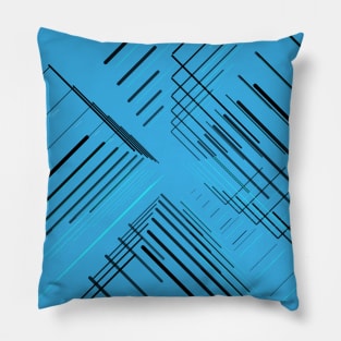 Geometric black Galaxy linear art Pillow