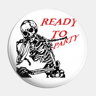 Funny Party Time T-Shirt Pin
