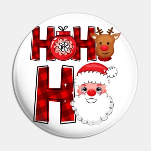 Ho Ho Ho Christmas Santa Reindeer rudolph Pin