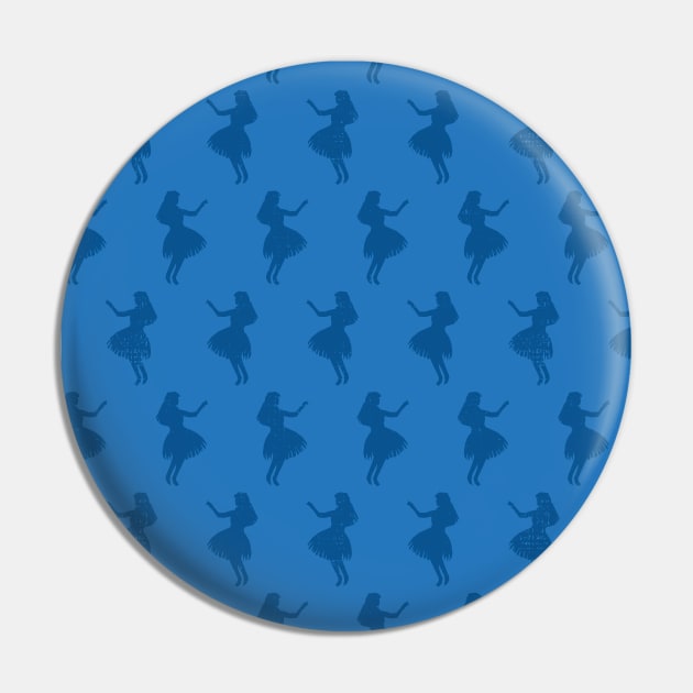 Hula Girls Blue Pin by Sandra Hutter Designs