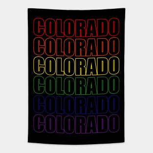 Simple Colorado Rainbow Typography Lettering Text Tapestry