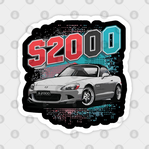 Honda S2000 Vintage Car Magnet by Cruise Dresses