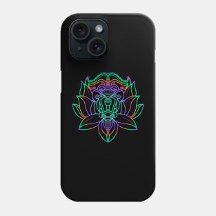 "Fluorescent Fusion: Lotus Flower and Candelabra" Phone Case