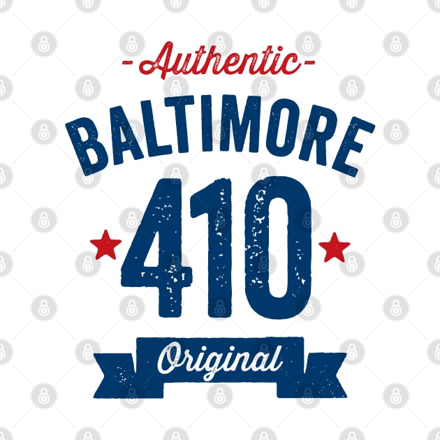 Authentic Baltimore 410 Area Code by DetourShirts