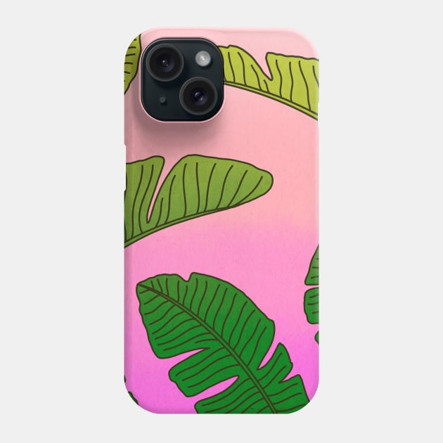 Banana Leaves Palm tree Summer Tropical Pattern Phone Case by Trippycollage