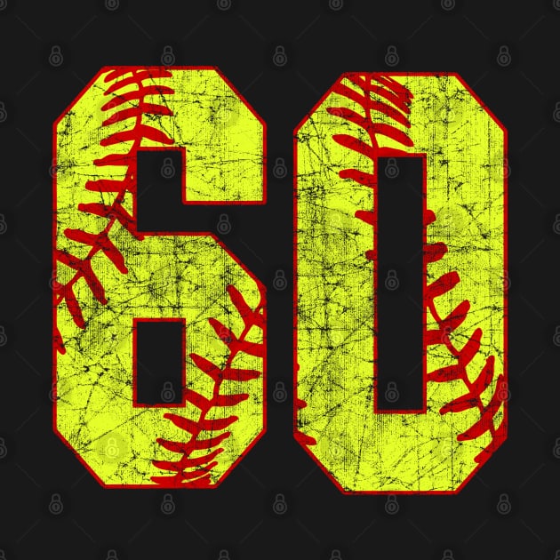 Fastpitch Softball Number 60 #60 Softball Shirt Jersey Uniform Favorite Player Biggest Fan by TeeCreations