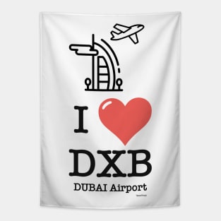 I love/like DXB Dubai airport Tapestry