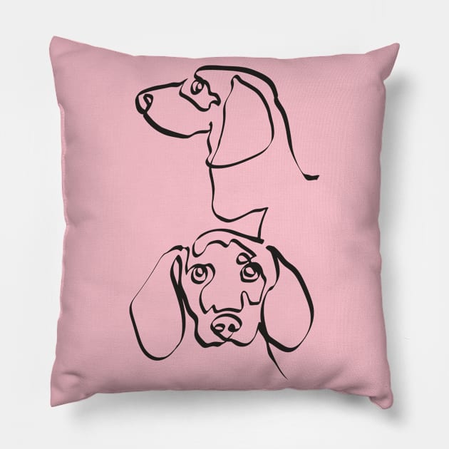 Abstract Line Beagle Pillow by huebucket