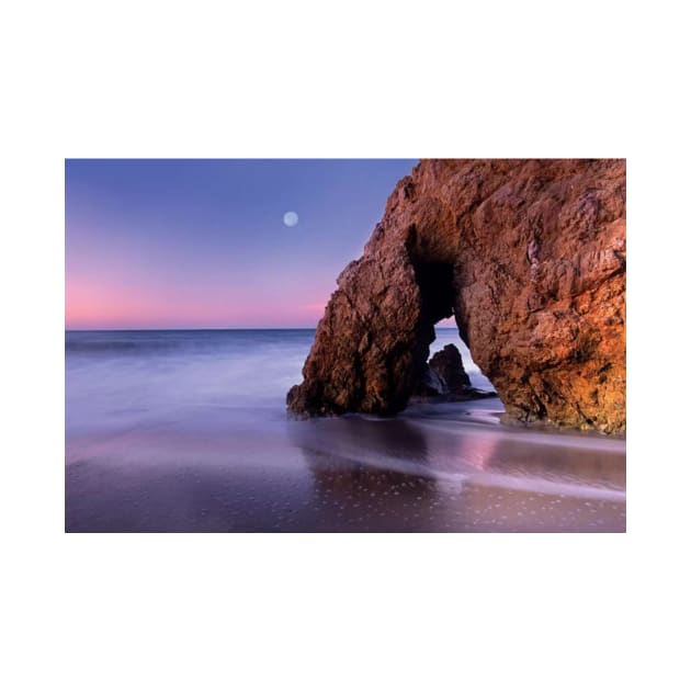 Sea Arch And Full Moon Over El Matador State Beach by AinisticGina