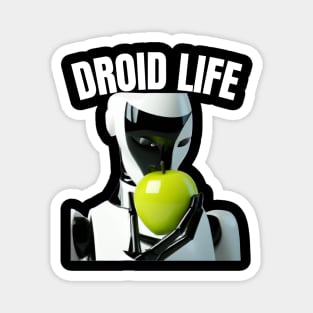 Droid Life Funny Androids Eating Apples Technology Engineering Robot Magnet